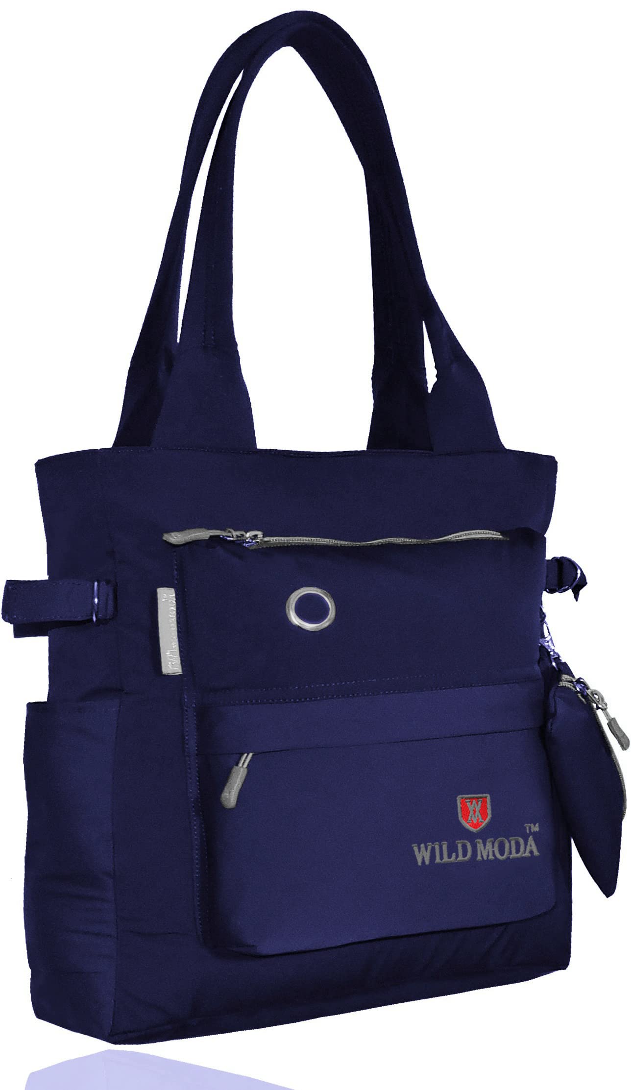WILD MODA College And Office Everyday Tote Bag For Girls And Women (Blue & Grey)