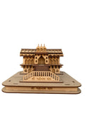 SHRI GOPAL ARTS Badrinath Temple 3D Wooden for Home Temple, Office and Showroom (L=20cm x W=20cm x Hx14cm)