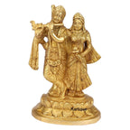 SVARUP Brass Radha Krishna Murti in Gold Color Height 7 Inch