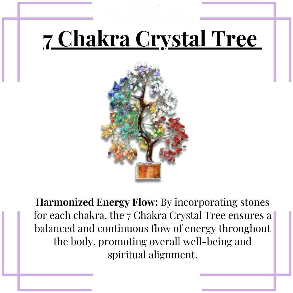 Bins Aura Seven Chakra Tree of Life for Positive Energy | Feng Shui Decor, Fake Bonsai, Crystals and Healing Stones, Money Tree | Room Decor 7 Chakra, Stone, Healing Crystals, Spiritual Gifts