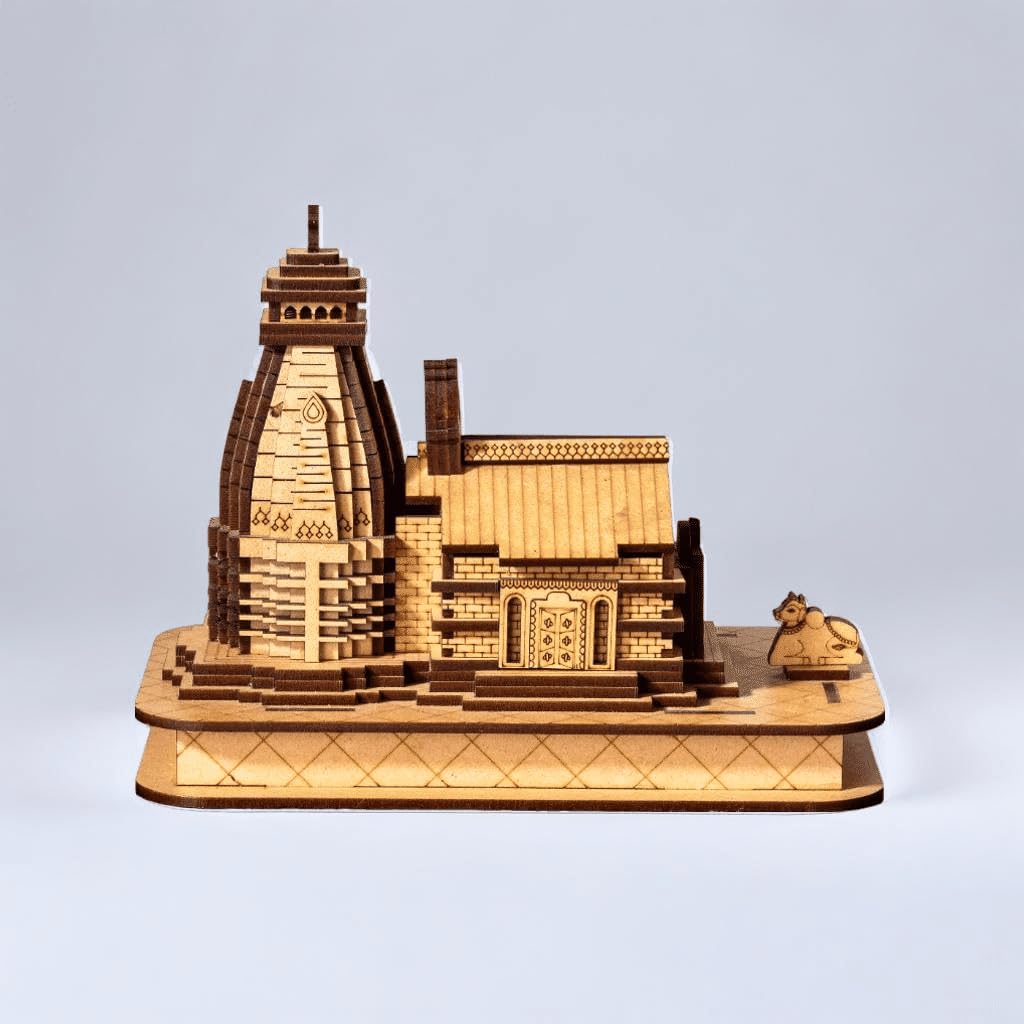 DIGGY ARTS Shri Kedarnath Dham Temple in 3D Model | Miniature Kedarnath Wooden Temple for Home & Office | Pooja Mandir (8 x 6.5 x 4.8 inches)