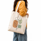 PeaceOut Cotton Canvas Tote bag for Women – Reusable Aesthetic Printed Shoulder Carry, Eco-Friendly for Work, Travel, Grocery, Beach & Everyday Use