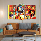 VIBECRAFTS Radha Krishna Beautiful Wall Painting Set of Five Pieces For Home|Office|Living Room|Gift (PTVC5Pcs2_6575)