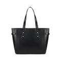 Fastrack Black Powermode Laptop Tote For Women | Black Faux Leather Bag | Fits Upto 15 Laptop | Ladies Tote Bag with Zipper Closure & Utility Pockets