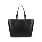 Fastrack Black Powermode Laptop Tote For Women | Black Faux Leather Bag | Fits Upto 15 Laptop | Ladies Tote Bag with Zipper Closure & Utility Pockets