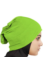 MyBatua Women's 2-Piece Al-Amira Hijab with Under Scarf/Cap/Bonnet in Soft Viscose Jersey, Ready to Wear HJ-129 (Lime)