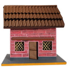 BISWAS BROTHER Village Hut Bricks Wall Roof Tiles Wood(65 MM 65 MM 75 MM) Sweet Home Village, Multicolor