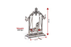 KridayKraft Silver Plated Metal Krishna Jhula with Elephant Design Stand | Lord Krishna on Swing Idol for Home Decor, Janmashtami Puja, Temple, & Spiritual Gifting.
