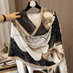 SCARFITT Viscose Printed Stole Dupatta Hijab (Black)
