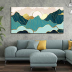 VIBECRAFTS Homcraft Canvas Paintings for Living Room Drawing Room Sunrise Abstract Mountains Canvas Wall Painting Fitted With Wooden Frame For Home | Office | Living Room | Gifts (PTVCH_2507)