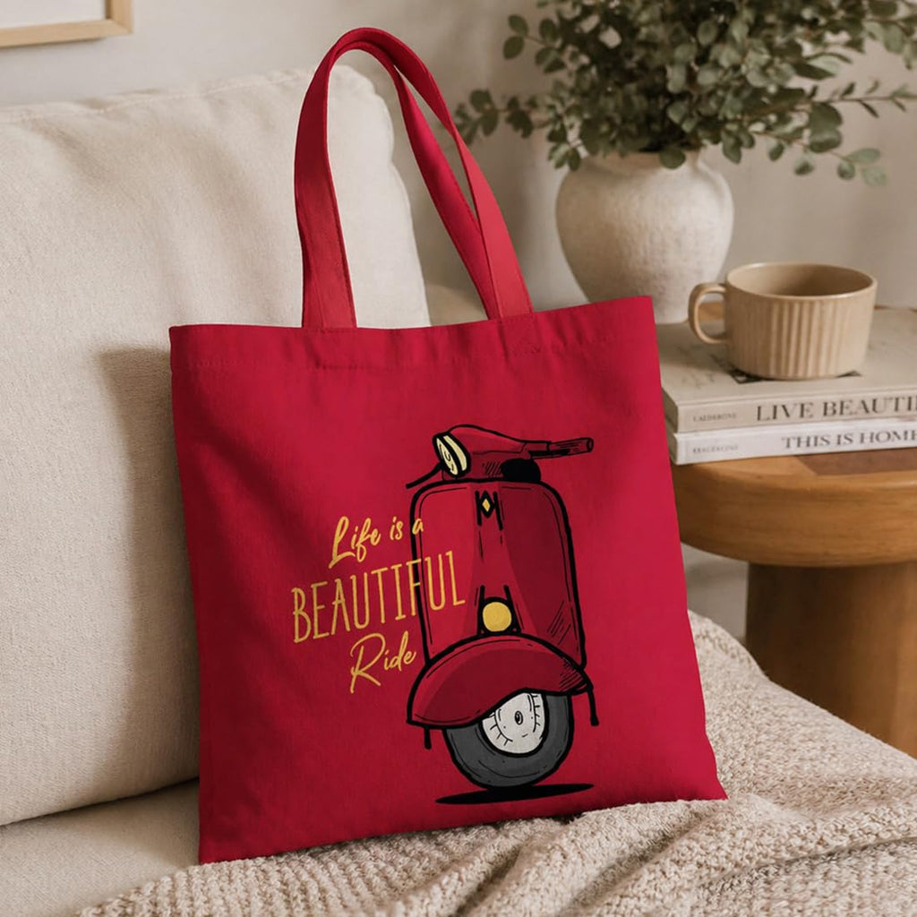The Purple Tree Life is a Beautiful Ride Tote Bag - 1 Pc, Women Tote Bag, Ecofriendly Canvas Tote, Stylish Bags For Women
