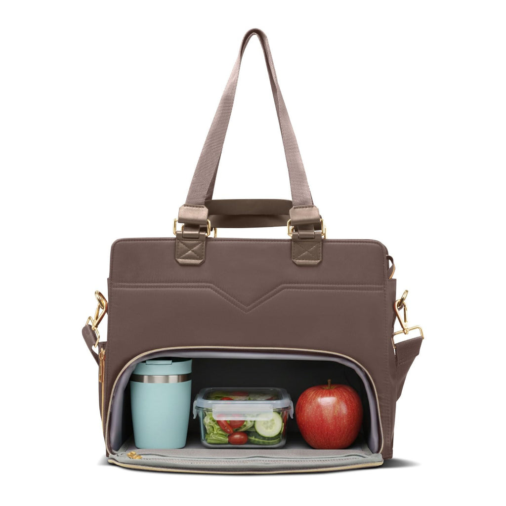 VAYA Zaelia Office Tote Bag for Women with Insulated Lunch Storage, Laptop Bag with Removable Shoulder Strap, Stylish for Work & Travel