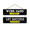 Artvibes Work Hard Motivational Quote MDF Wood Wall Hanger Ornaments | Quotes Decor Item | Motivational Wall Decor | Wall Poster | Graphic Art | Gift Items | Office Wall Decoration Items (WH_5406N)