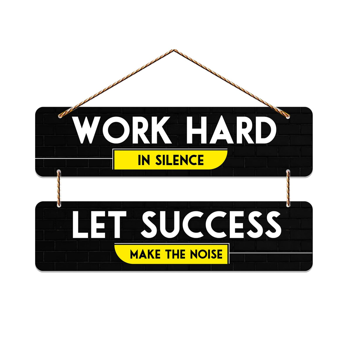 Artvibes Work Hard Motivational Quote MDF Wood Wall Hanger Ornaments | Quotes Decor Item | Motivational Wall Decor | Wall Poster | Graphic Art | Gift Items | Office Wall Decoration Items (WH_5406N)