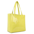 Carrylux ShinyAura Women's Tote Bag, Large Glossy Handbag, Shoulder Bag for Office & Casual Use (Lemon)