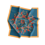 KANJAARA Elegant Japanese Floral Silk Scarf, Premium Satin Square Bandana, 40 x 40 inches, Multipurpose Fashion Accessory for Head Wrap, Neck Wear, Handbag Decoration (D-354)