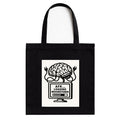 Kirmada Black Cotton Tote Bag | Brainstorm Mode AFK Loading Design | Minimal Tech Humor Tote for College, Work & Shopping | Zipper Closure | Reusable Eco Friendly Cotton Bag | Gift for Creatives