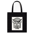 Kirmada Black Cotton Tote Bag | Brainstorm Mode AFK Loading Design | Minimal Tech Humor Tote for College, Work & Shopping | Zipper Closure | Reusable Eco Friendly Cotton Bag | Gift for Creatives