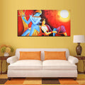 VIBECRAFTS Canvas Paintings for Living Room Drawing Room Radha Krishna with Flute Canvas Wall Painting for Homedecore|Office|Gift|Livingroom|Bedroom(PTVCH_2399NV)(48 x 24 Inches)