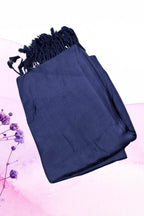 FM Trends Stylish Plain Scarf for Women & Girls | Solid Color Stole, Dupatta, Shawl | Elegant Ladies Accessory (Navy Blue, 1.8 meters)
