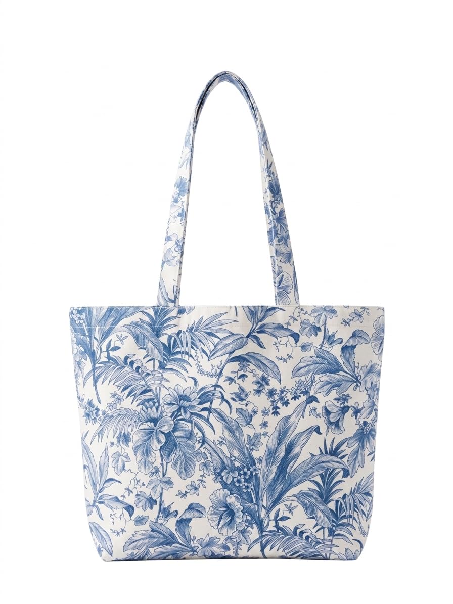 Velmora Cotton Tote Bag for Women & Men | Reusable Shopping Bag with Printed Design | Lightweight Fabric Carry Bag with Comfortable Handles | Grocery Shopping Book Work Travel College Everyday Use