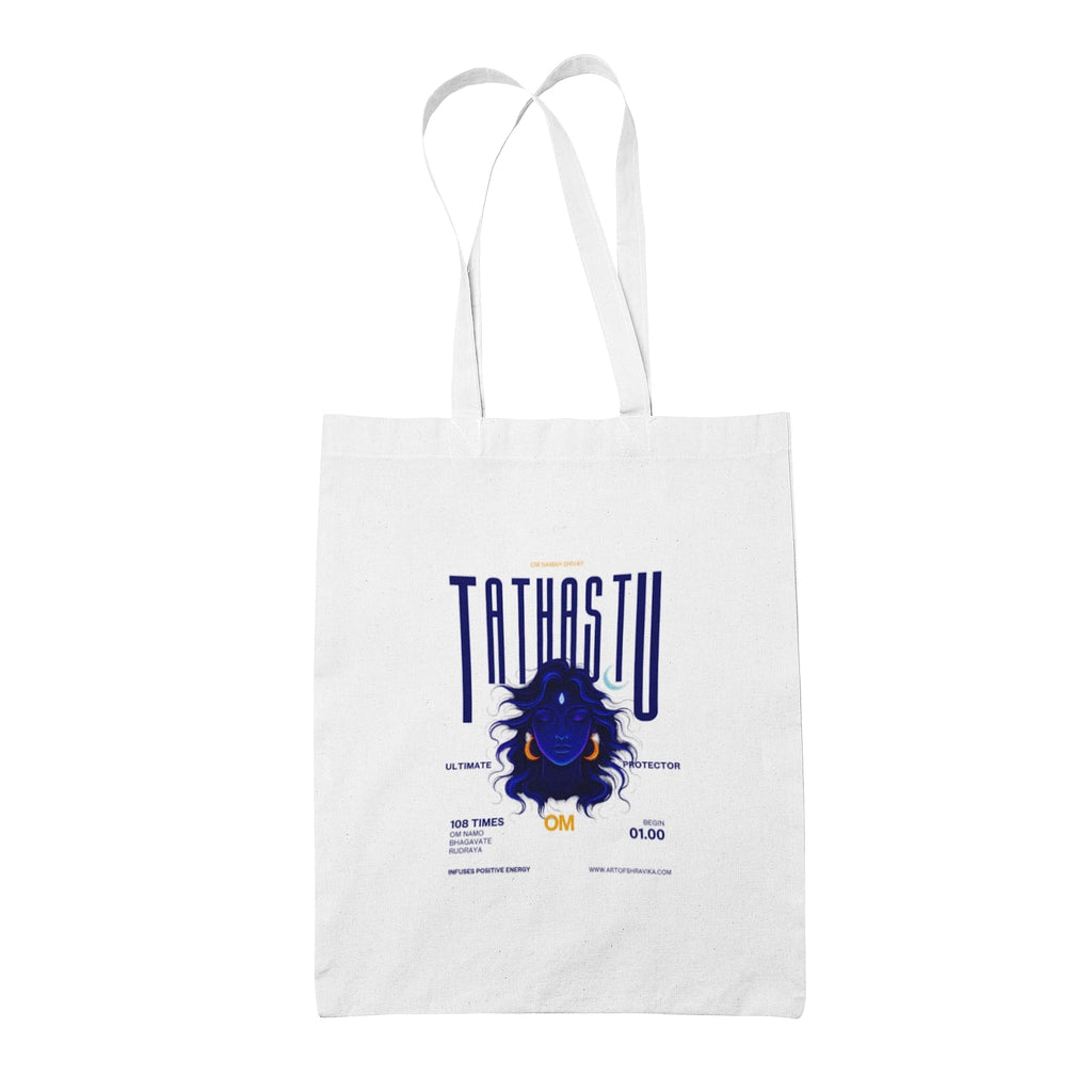 Art of Shravika Tote Bag with Tathastu Design | Durable Cotton Fabric | Reusable Shopping and Casual Carry Bag