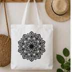 Adorvue Mandala DIY Tote Bag Painting Kit for Kids & Adults Premium Reusable Canvas Cotton Tote Bag for DIY Art & Painting, Eco-Friendly Handbag for Shopping, College, Office, Travel Pack of 2