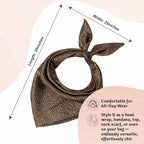 Hair Drama Co. Le Nior Print Bandana Head Scarf for Women | Silk Satin Head Wrap Bandana Scarves | Boho Style Statement Headband Stylish Design | All Day Wear Scarves | Hair Scarf Accessories
