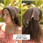 Hair Drama Co. Le Noir Floral Print Elastic Bandana Head Scarf for Women | Silk Satin Head Wrap Bandana Scarves | Boho Style Statement Headband Scarves | All Day Wear Scarves | Hair Scarf Accessories