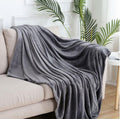 VOMZER Premium Plush Double Blanket | 300 GSM Lightweight Cozy Soft for Bed Sofa Couch Travel Camping| 153x229 Cm /60x90 Inches Charcoal Grey Kafalo