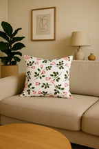 AMAZE ATTIRES Velvet Cushion Cover 18x18 Inch – Set of 5 Decorative Throw Pillow Covers for Sofa, Couch or Bed – Designer Printed Square Cushion Covers – Home Decor (Pink Floral)