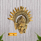 KridayKraft Metal Golden Ganesha Wall Hanging Sculpture Lord Ganesh Idol Ganpati Lucky Feng Shui Wall Decor Arts,Religious idol,Showpiece Figurines...
