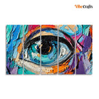 VIBECRAFTS Abstract Picture of a Beautiful Girl's Eye Canvas Wall Painting of Five Pieces For Home|Office|Living Room|Gift (PTVC5Pcs4_8737)