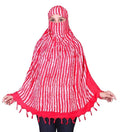 Vinsh Enterprise Cotton Long Scarf Cum Mask Scarves Usable for Vehicle Driver | White Printed Design | Universal Size | For Girl & Women | Soft & Breathable Sun Protection (Lining - Pink)