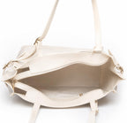 Carrylux Soft PU Textured Tote Bag for Women (Ivory)