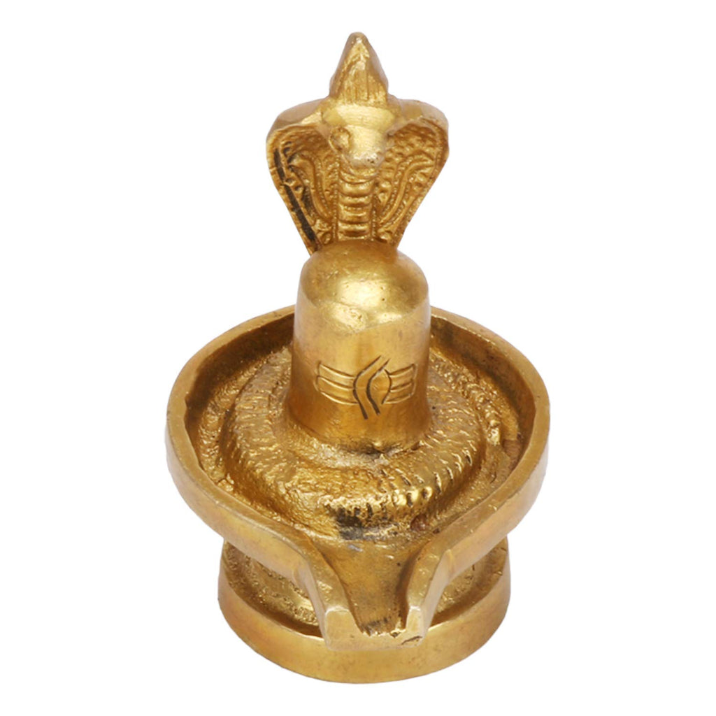 SVARUP Brass Shivling Figure Shiv Ling for Home Temple and Pooja, Decorative Religious Shiv Ji Lingam Idol Gift 3 Inch