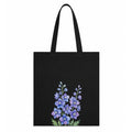 Adorvue New Launch Black Canvas Tote Bag for Women with Purple Wildflower Print | Premium Cotton Reusable Shopping Shoulder Bag | Floral Eco-Friendly Tote for College, Office, Travel & Daily Use