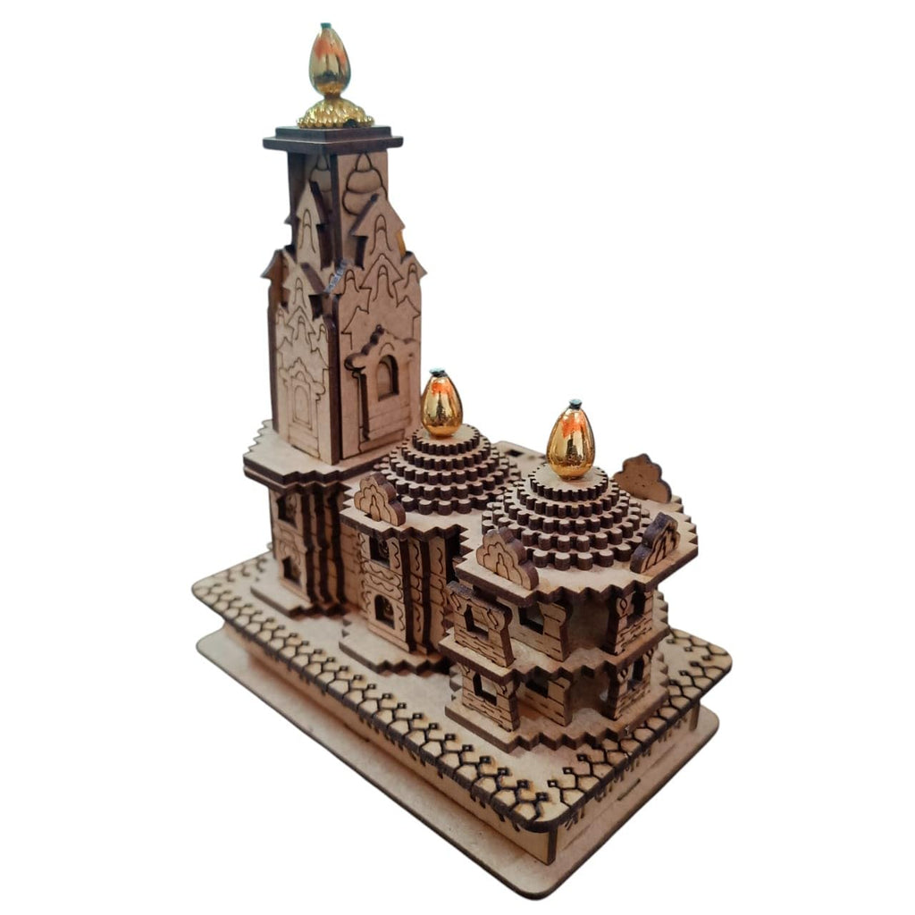 SriMaa Ventures Miniature MDF Wooden Lord Shiva Somnath Jyotirlinga Temple