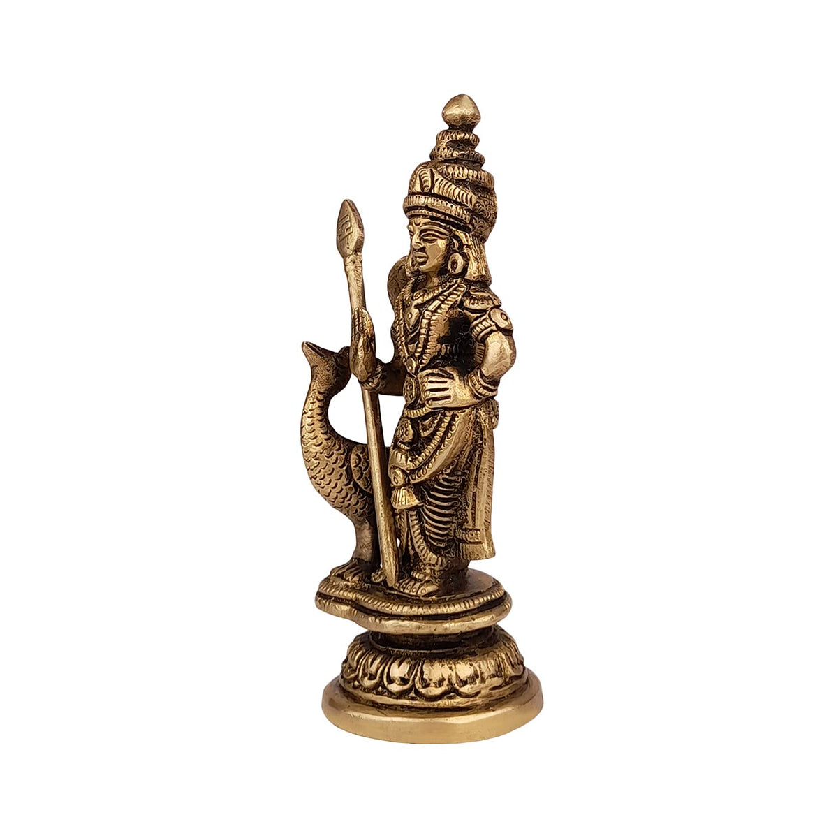 ARTVARKO Brass Lord Murugan Kartikeya Murugana Kumaraswamy Karthikeya Standing Idol Swaminatha Skanda Murti Swami Ji Kartik Statue Subramanya 6 Inch