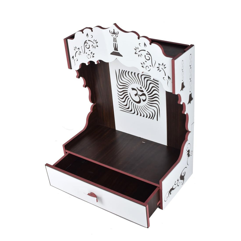 nexat Wooden Pooja Mandir with Doors | MDF Temple for Home Worship & Gifting Purpose (687)