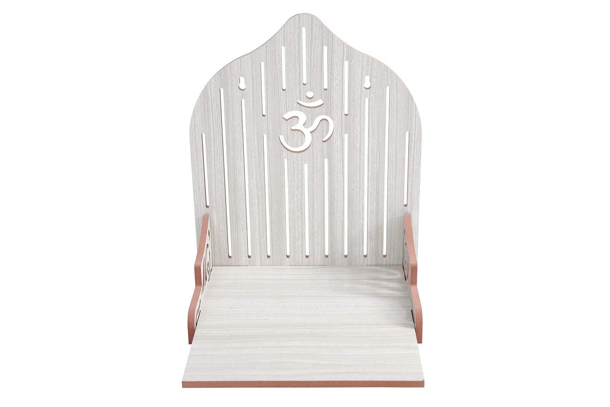 VJ SONS Wooden Temple Plywood Mandir Singhasan,Baal Gopal,Pooja Room Home Decore Office Or Home Temple (White)