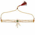 Anuradha Plus Jewellery Designer Mogra flower Jewellery Combo Set With Red Stone | Handmade Maharashtrian Floral Jewellery | Haldi, Mehendi, Wedding, Festival & Bridal Wear |For Baby Shower | For Womens & Girls. (Red)