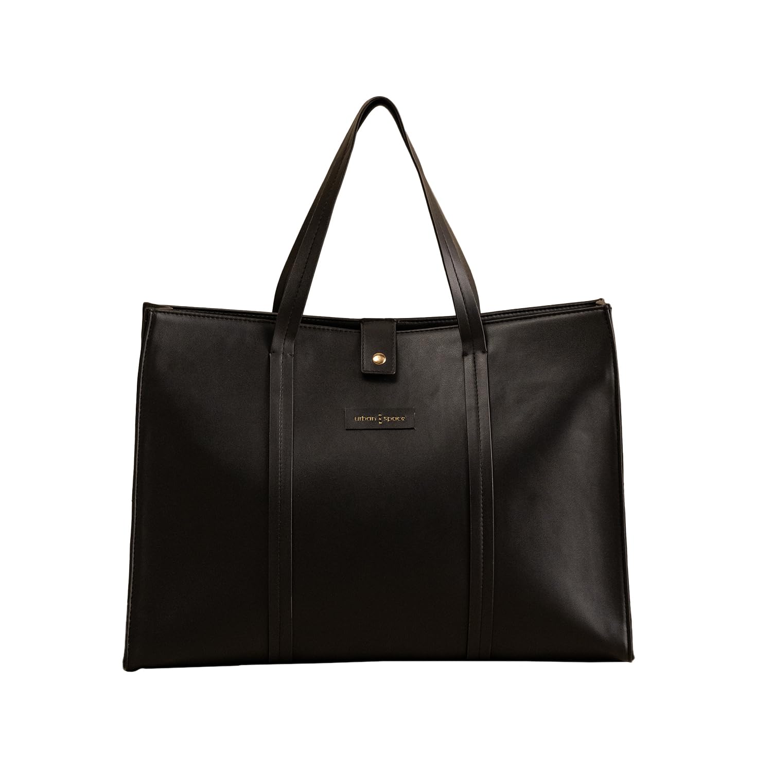 Urban Space Vegan Leather Women Tote Bag with Laptop compartment, Handbag for Work, Ladies purse, Stylish Shoulder Bag, Laptop ipad Bags For Office Use, Gift for Women (Luna Tote Black)