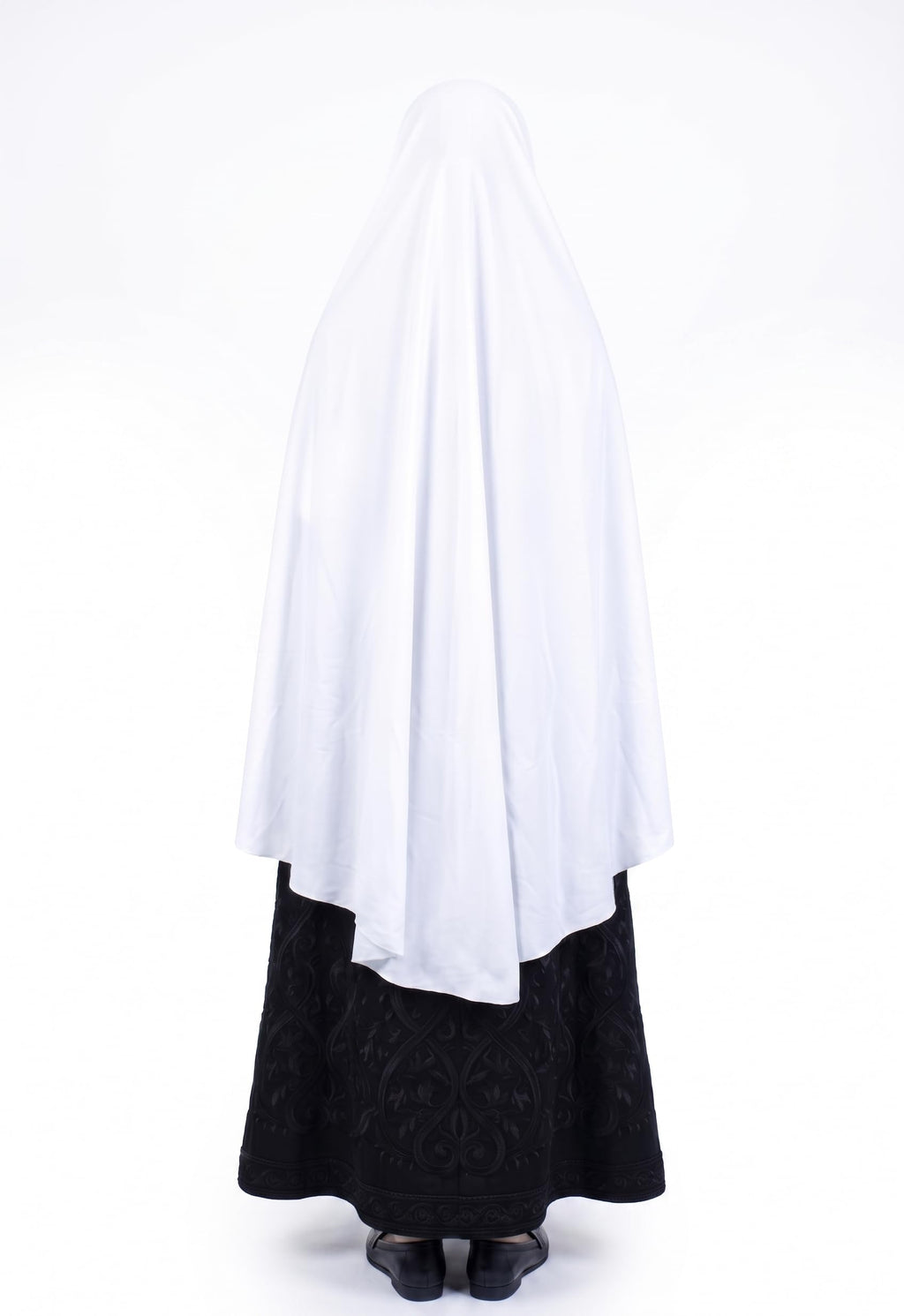 AL RIDHA Women's Premium Sarina Crystal Namaz Hijab | Readymade Namazi Scarf & Rumali for Daily Prayer | Soft & Lightweight Islamic Prayer Wear (White)