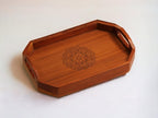 Vesta Homes Acacia Wood Serving Tray with Engraved Mandala Design | Rectangular Wooden Organizer Tray for Kitchen, Dining, Office & Décor | Ideal for Snacks, Tea & Organizing | 38 x 25 x 8 cm