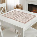Upaado Leather Dining Table Placemat with Vintage Design - Pack of 2 | Heat Resistant, Waterproof, Non-Slip Table Mat for Kitchen Dining Table, PU Leather Mat for Table Protection (Pastel Pink) Kafalo