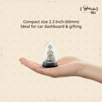 Shilpkala 2.3 Inch Brass Ultra Fine Hanuman Ji Idol in Pranam Mudra for Car Dashboard & Devotional Gift (Silver)