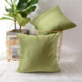 Khooti Velvet Cushion Cover, 18x18 Inch | Olive | Pack of 5 | Solid Plain Soft & Smooth, Decorative Cushion Covers for Living Room, Bedroom, Couches, Chairs, Sofas, Beds & Home Decor