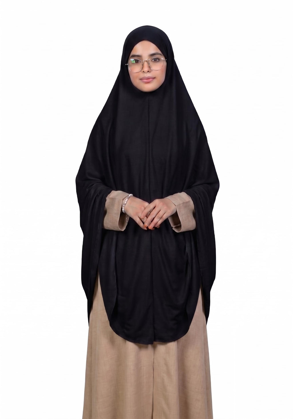 AL RIDHA Women's Premium Sarina Crystal Namaz Hijab | Readymade Namazi Scarf & Rumali for Daily Prayer | Soft & Lightweight Islamic Prayer Wear (Black)