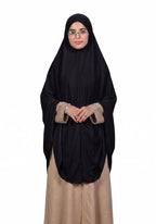 AL RIDHA Women's Premium Sarina Crystal Namaz Hijab | Readymade Namazi Scarf & Rumali for Daily Prayer | Soft & Lightweight Islamic Prayer Wear (Black)